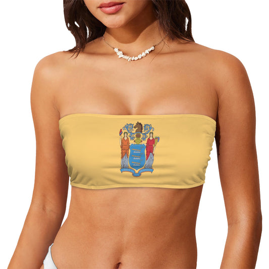 New Jersey Flag Inspired Bandeau Tube Bikini Top