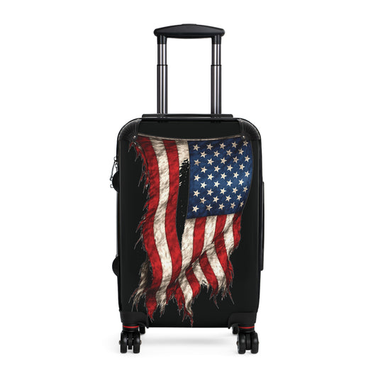 Tattered USA/American Flag Inspired Suitcase