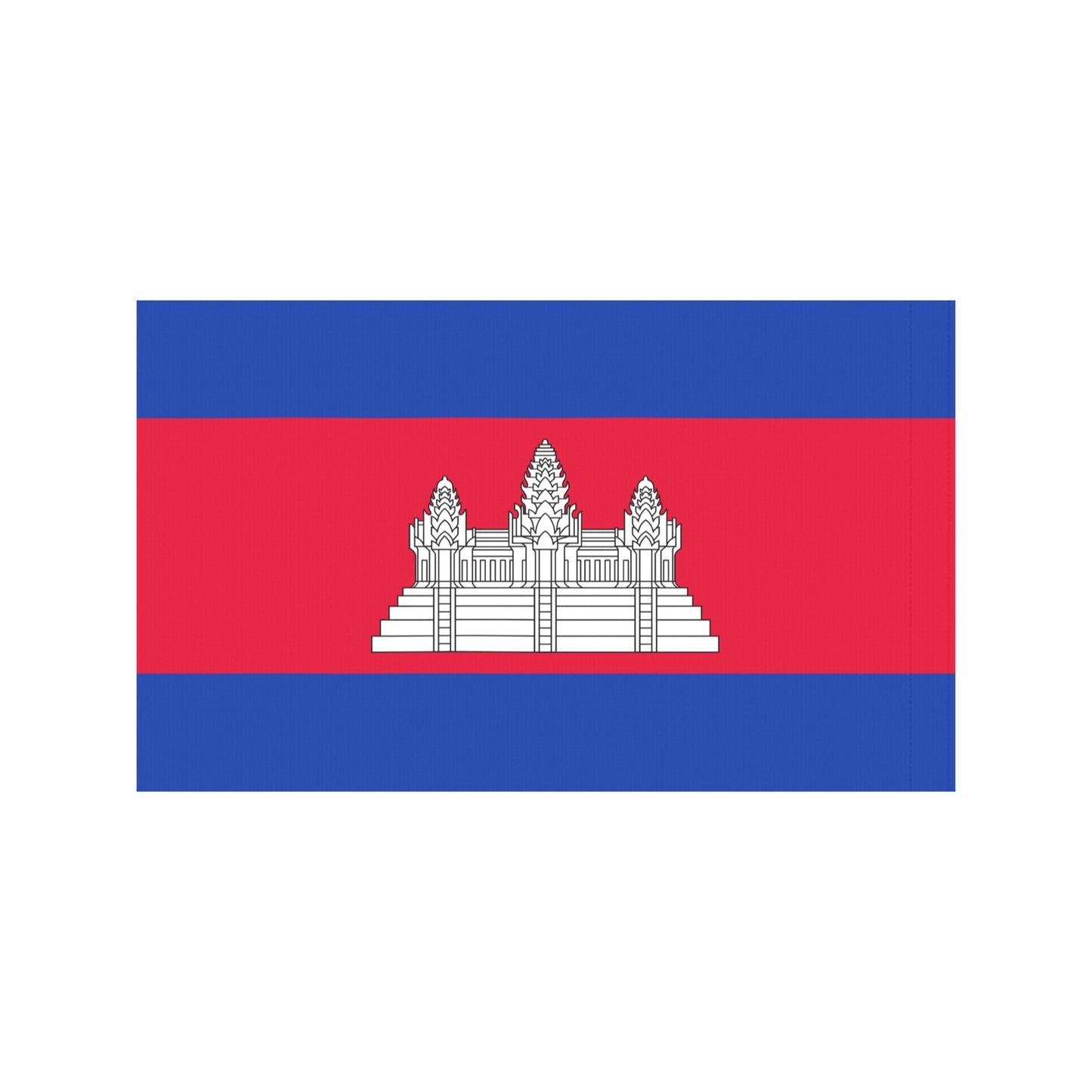 Luv My Flag: Cambodian flag with Angkor Wat emblem displayed.