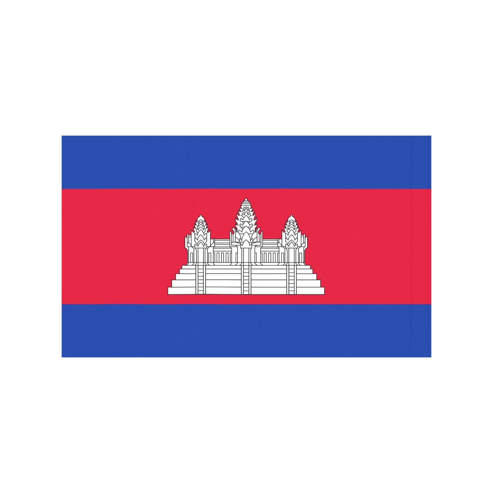 Luv My Flag: Cambodian flag with Angkor Wat emblem displayed.