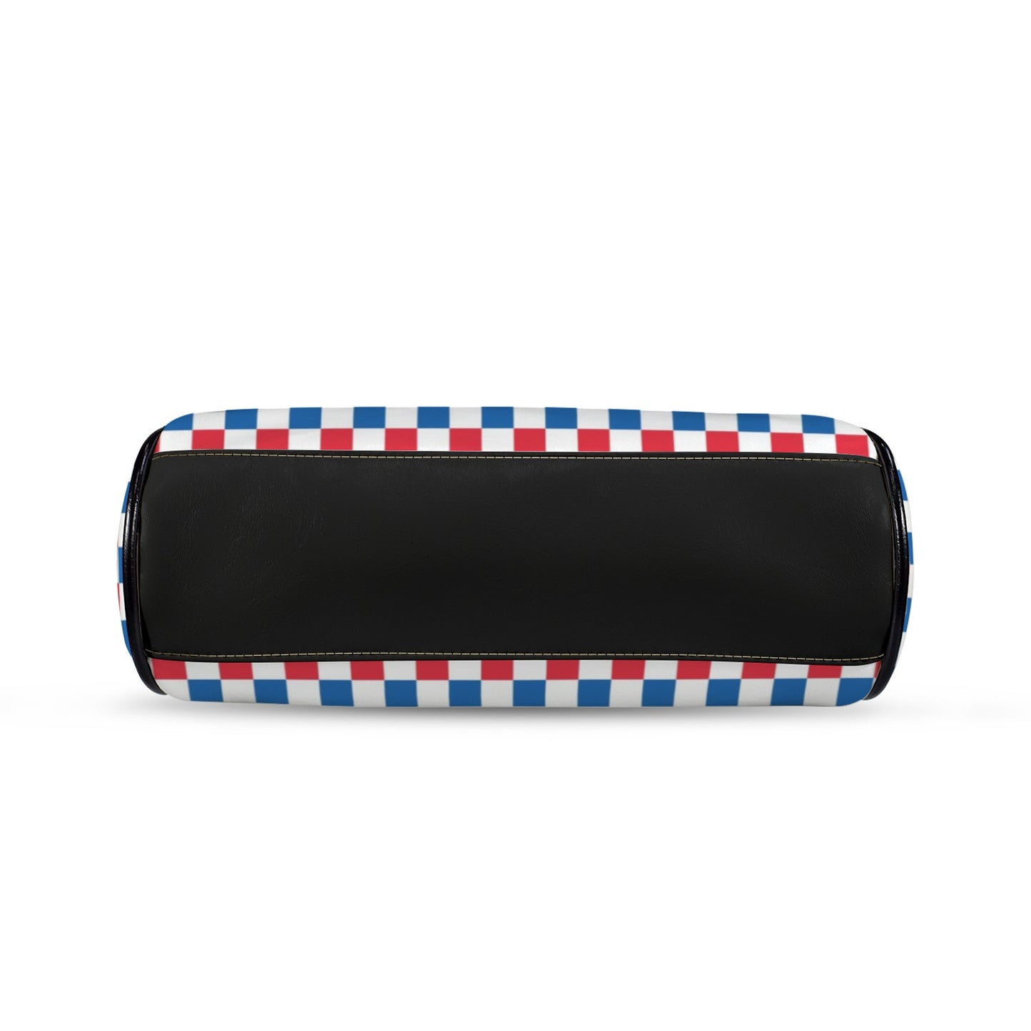 USA/American Flag Inspired Checkered Pattern Kisslock Crossbody Shoulder Bag