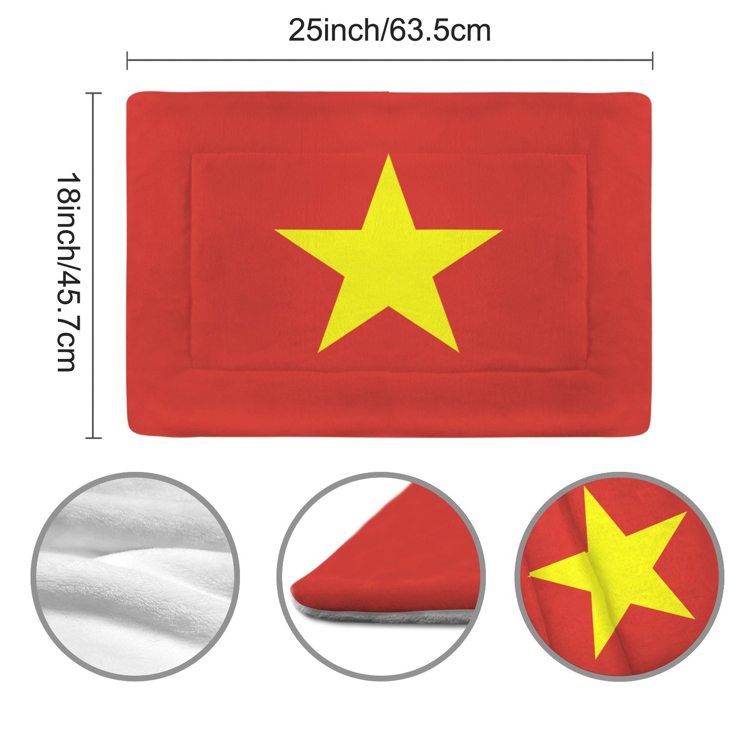 Vietnam Flag Inspired Pet Mat 25x18inch (Made in the USA)