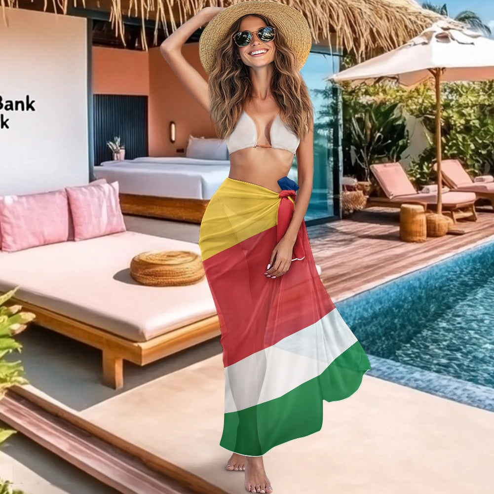 Seychelles Flag Inspired Bikini Cover-Up