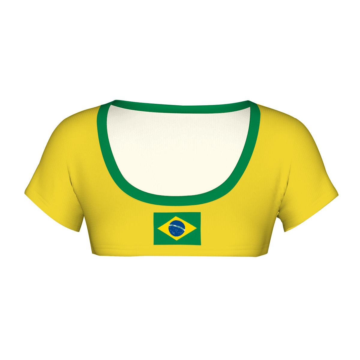 Brazil Flag Inspired Women's 1/2 Cut Short Sleeve T-Shirt