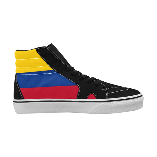 Colombia Flag Inspired Women's High Top Canvas Shoes