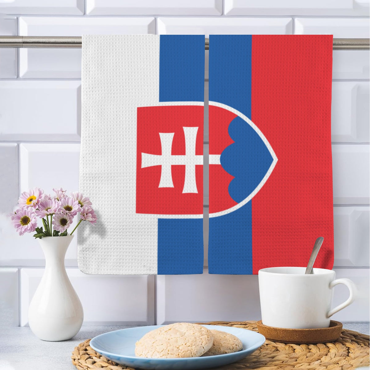 Slovakia Flag Inspired Kitchen Towel 40X60cm (Pack of 2) | Printed In the USA