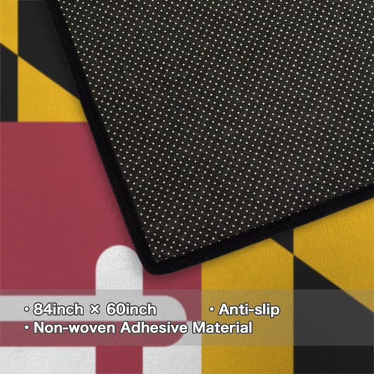 Maryland Flag Inspired 84x60 Inch Area Rug with Black Binding (Made in the USA)
