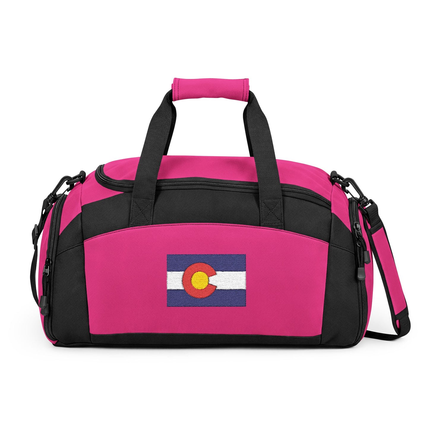 Colorado Flag Gym Bag — Black Duffle with Embroidered Colorado Flag