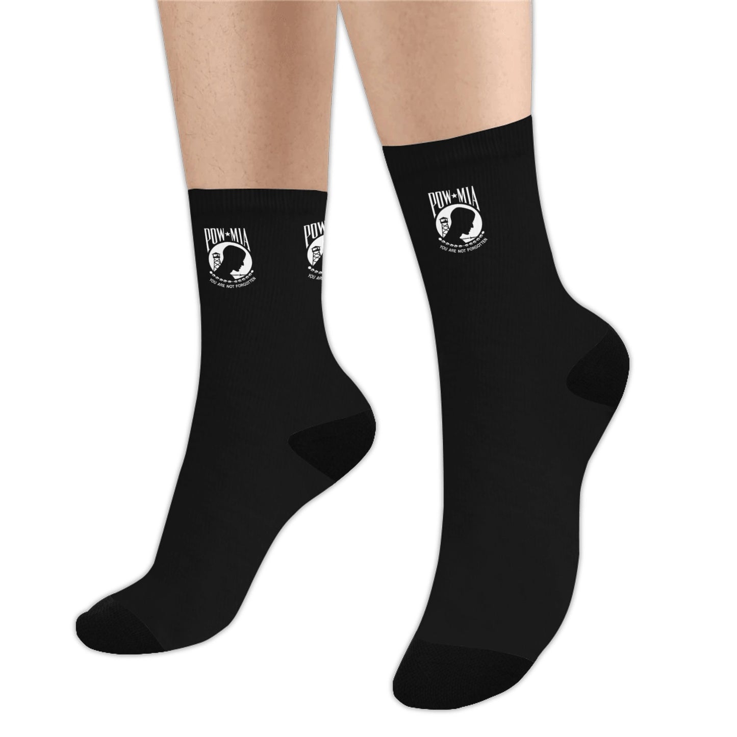 POW/MIA Flag Inspired Crew Socks | Ships from USA