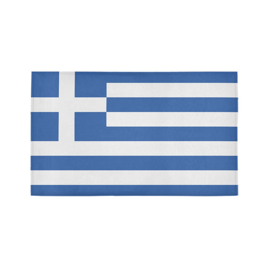 Greece Flag Inspired Doormat 30" x 18" (Sponge Material)