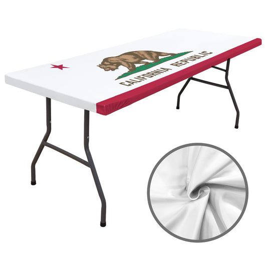 California Flag Inspired Custom Elastic Fitted Tablecloth 72x30 inch (Made in the USA)