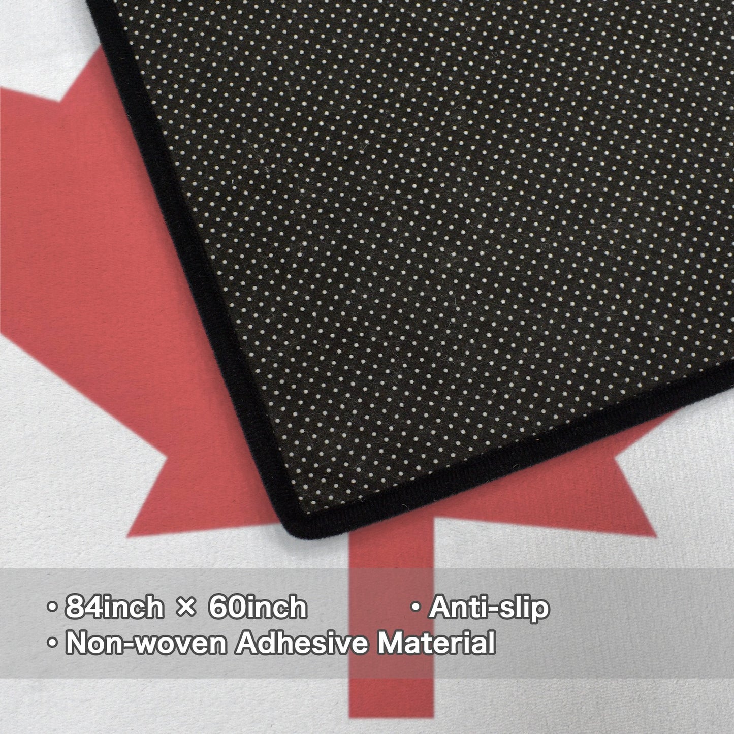 Canada Flag Inspired 84x60 Inch Area Rug with Black Binding (Made in the USA)