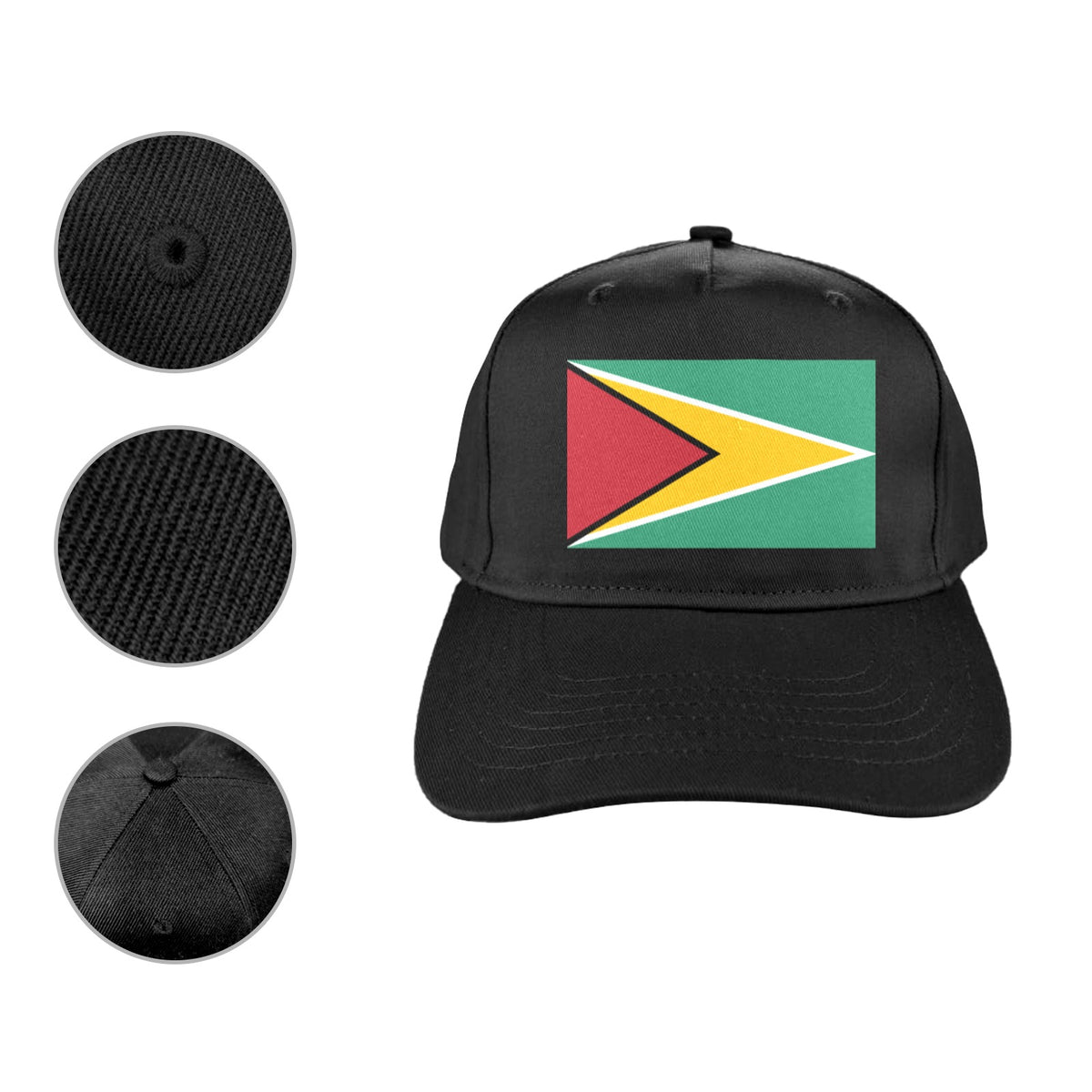 Guyana Flag Inspired Baseball Cap | Printed in the  USA