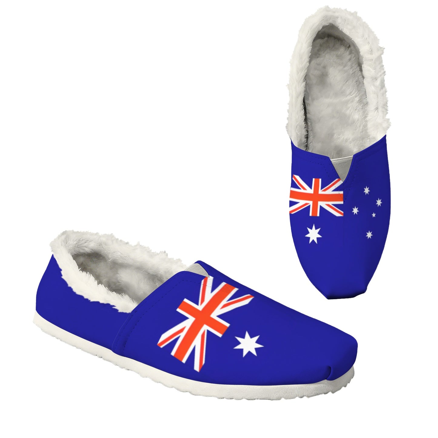 Australia Flag Inspired Women's Fleece-Lined Canvas Slip-On