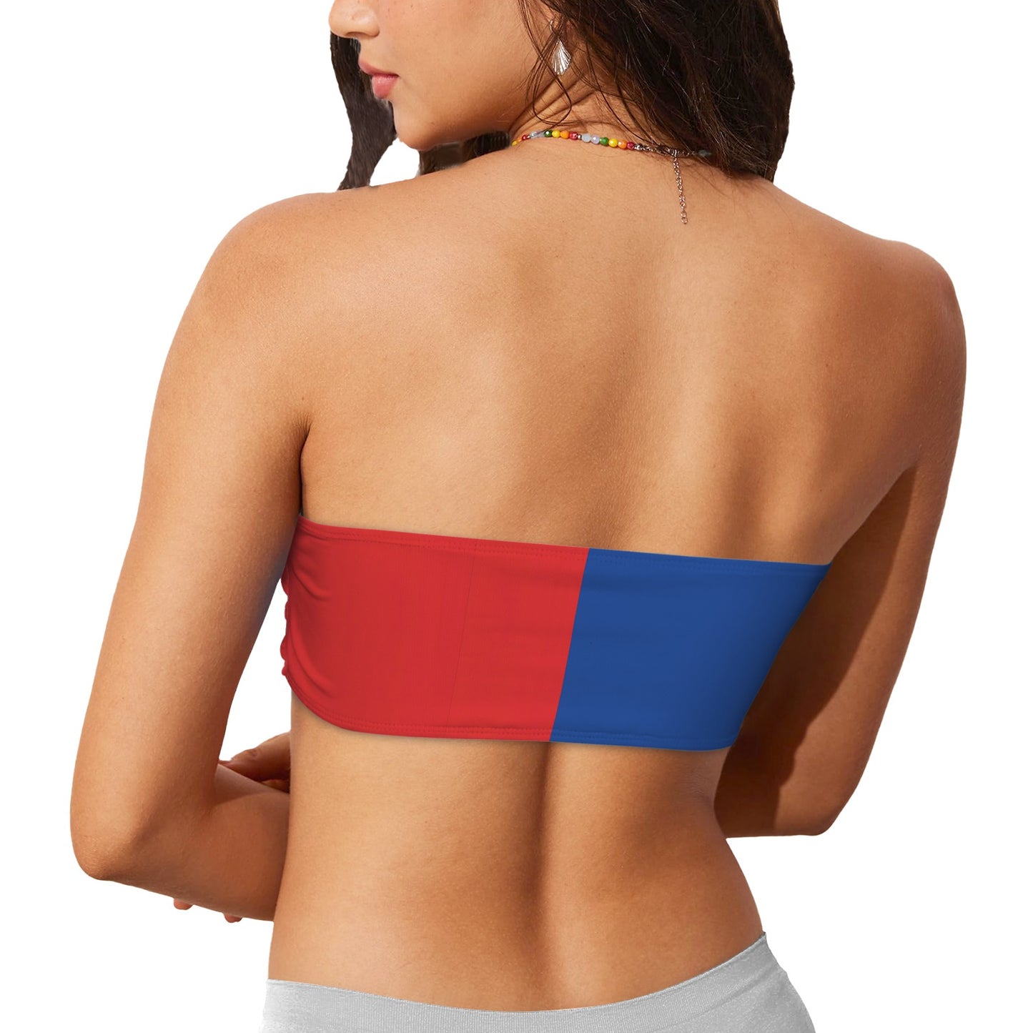 Romania Flag Inspired Bandeau Tube Bikini Top