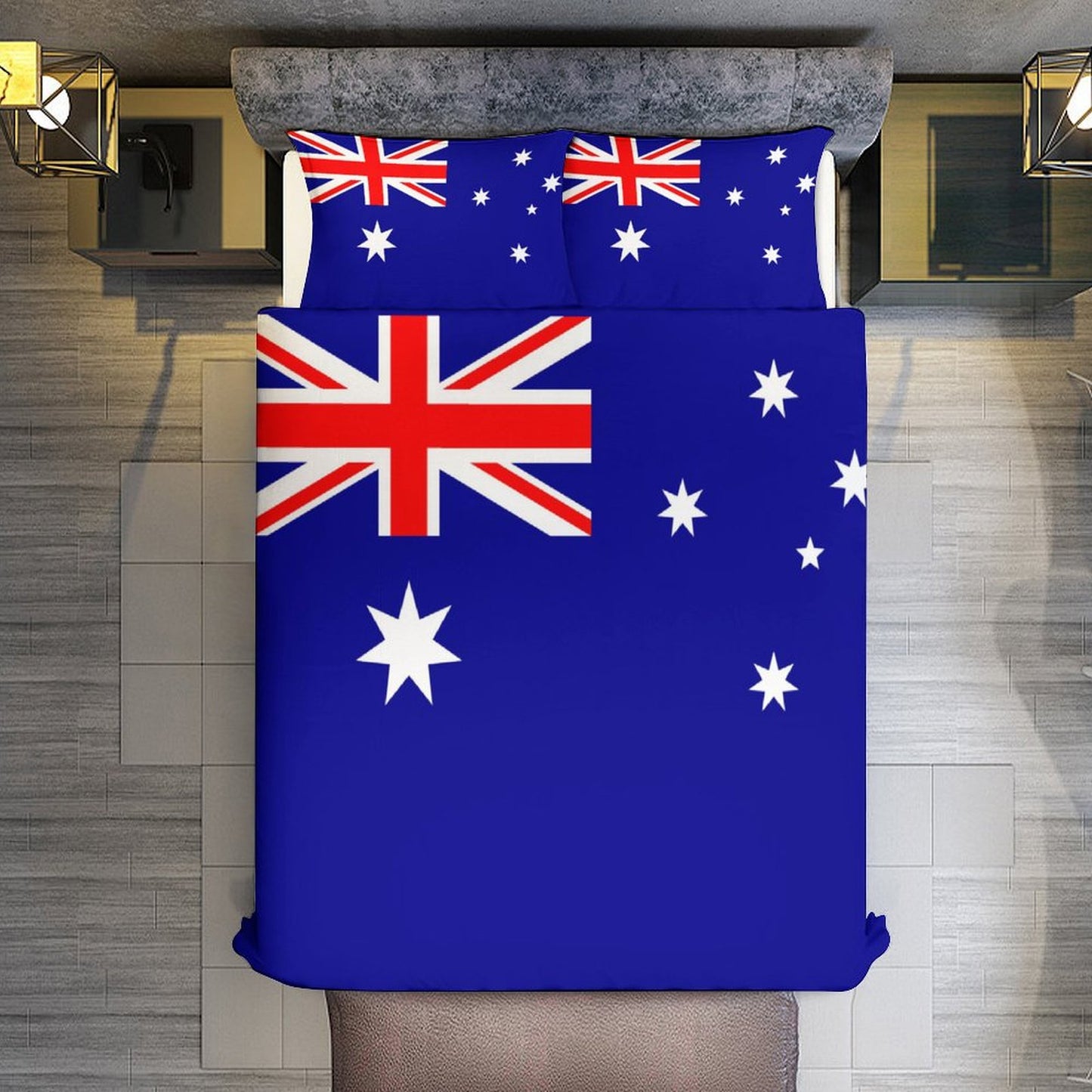 Australia Flag Inspired 3-Piece Bedding Set (1 Duvet Cover + 2 Pillow Shams) – 102"×90"