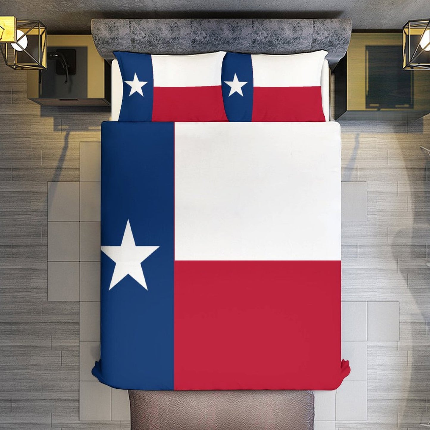 Texas Flag Inspired 3-Piece Bedding Set (1 Duvet Cover + 2 Pillow Shams) – 102"×90"