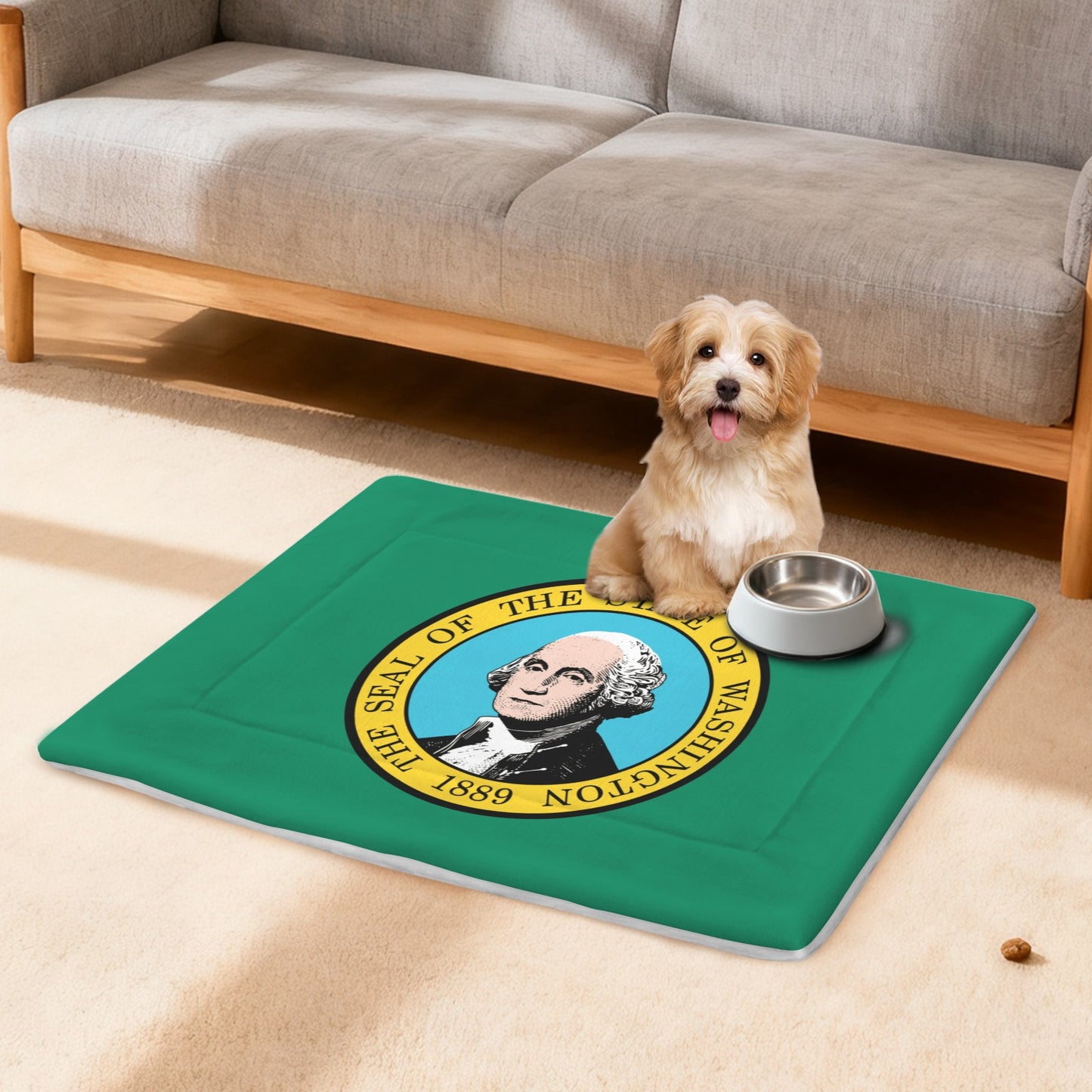 Washington Flag Inspired Pet Mat 25x18inch (Made in the USA)
