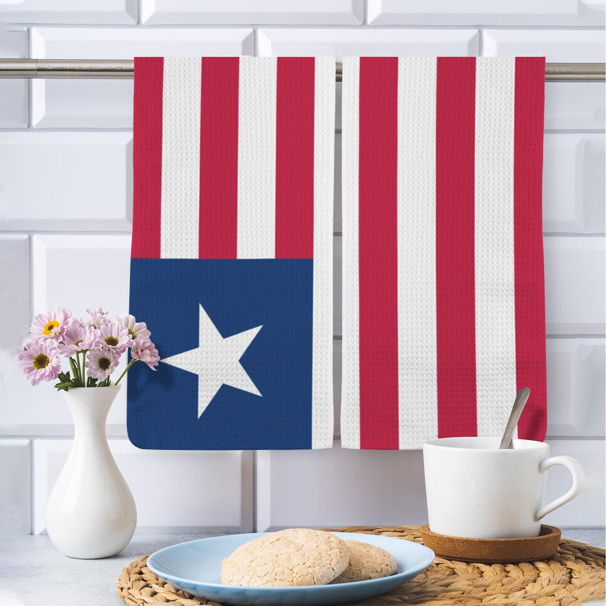 Liberia Flag Inspired Kitchen Towel 40X60cm (Pack of 2) | Printed In the USA