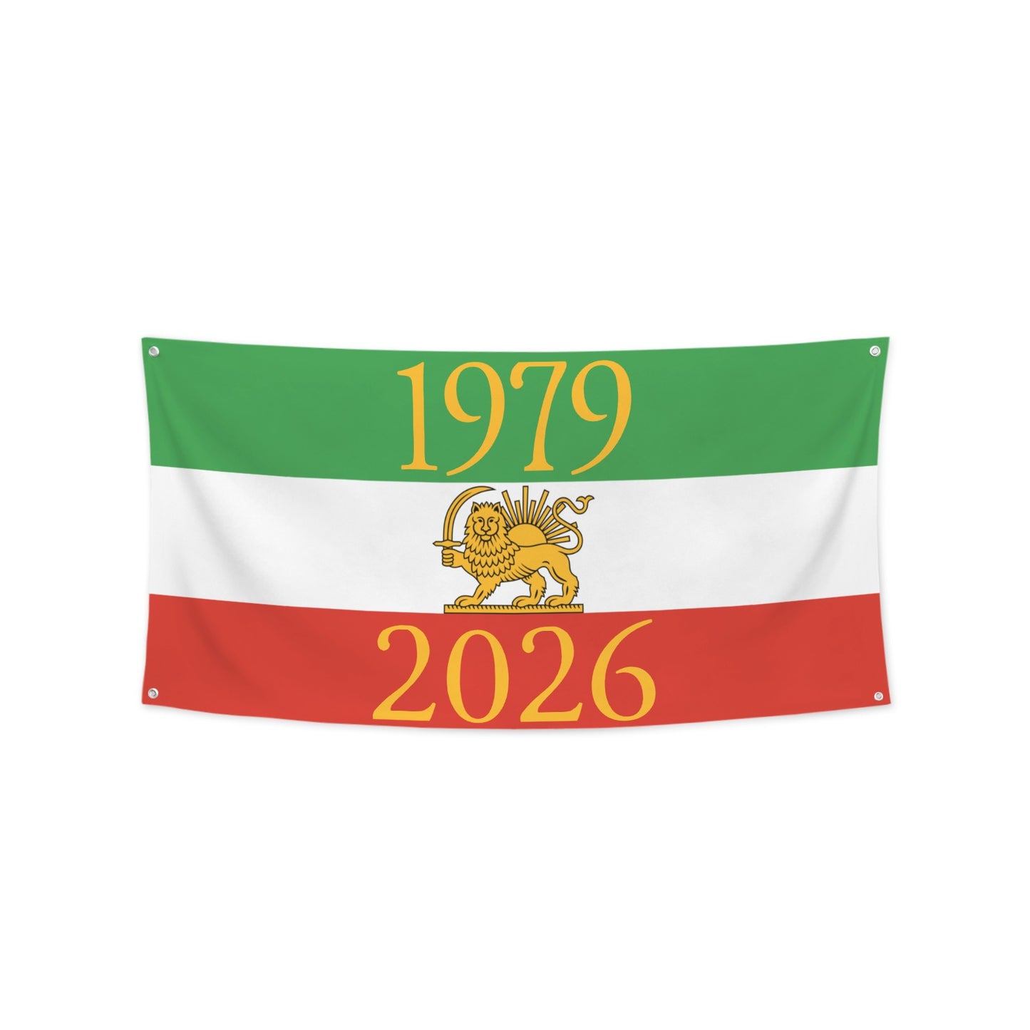 Iran Lion and Sun Flag Inspired Festival Banner 47x24 or 71x35inch | Ships from USA