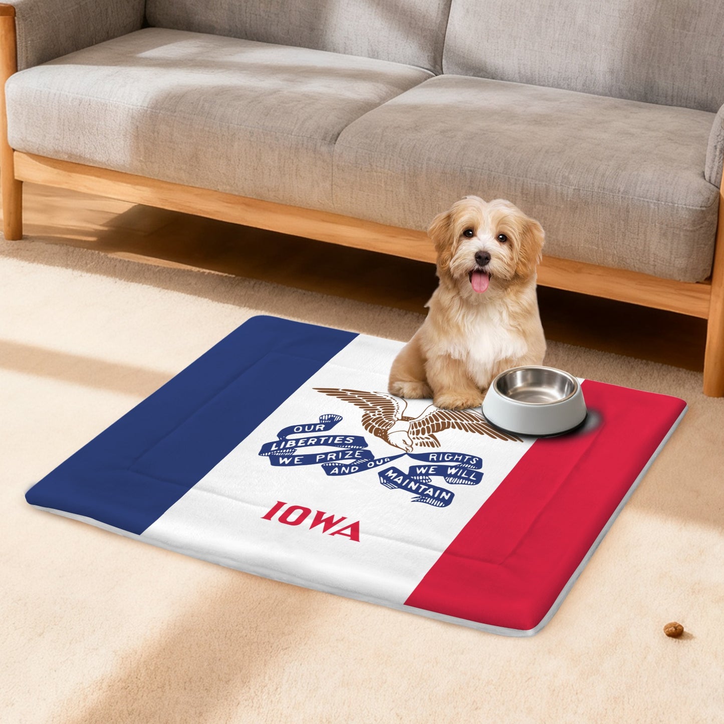 Iowa Flag Inspired Pet Mat 25x18inch (Made in the USA)