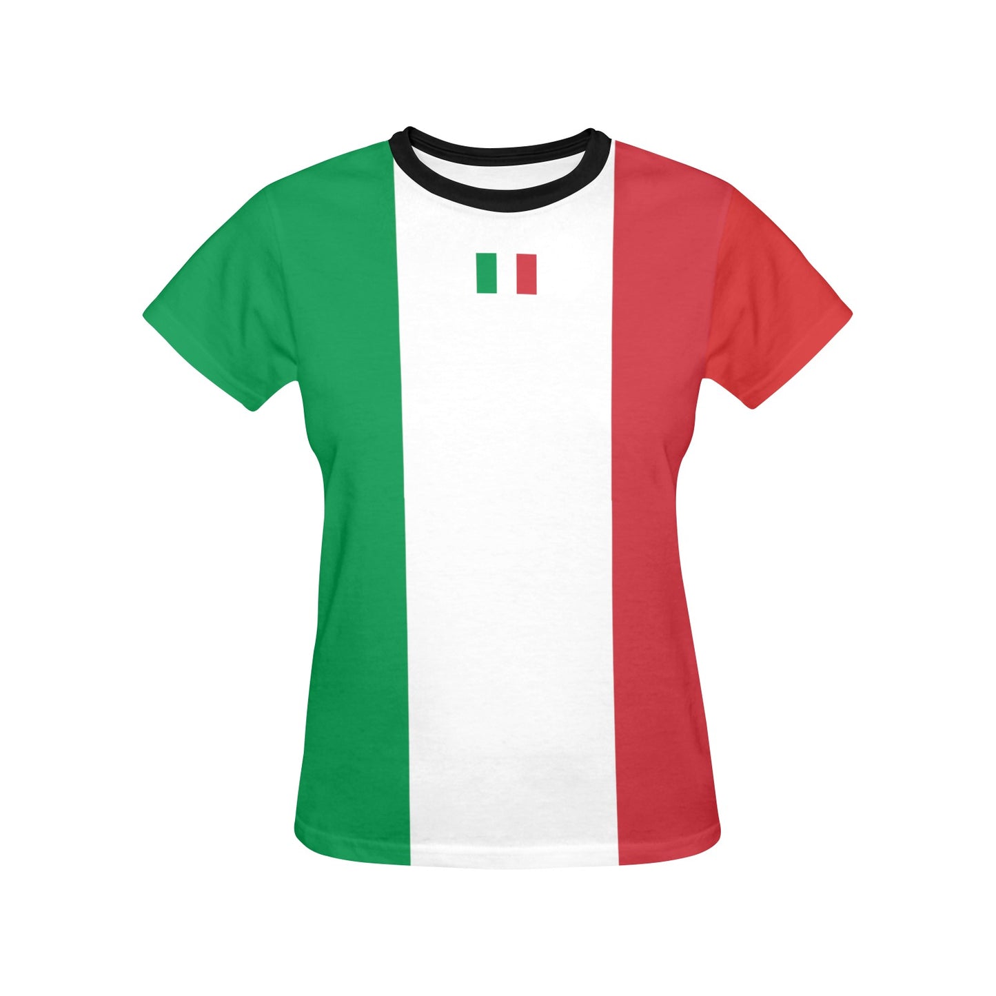 Italy Flag Inspired Women's All Over Print Crew Neck T-Shirt(T40-2)(Made in Queens)