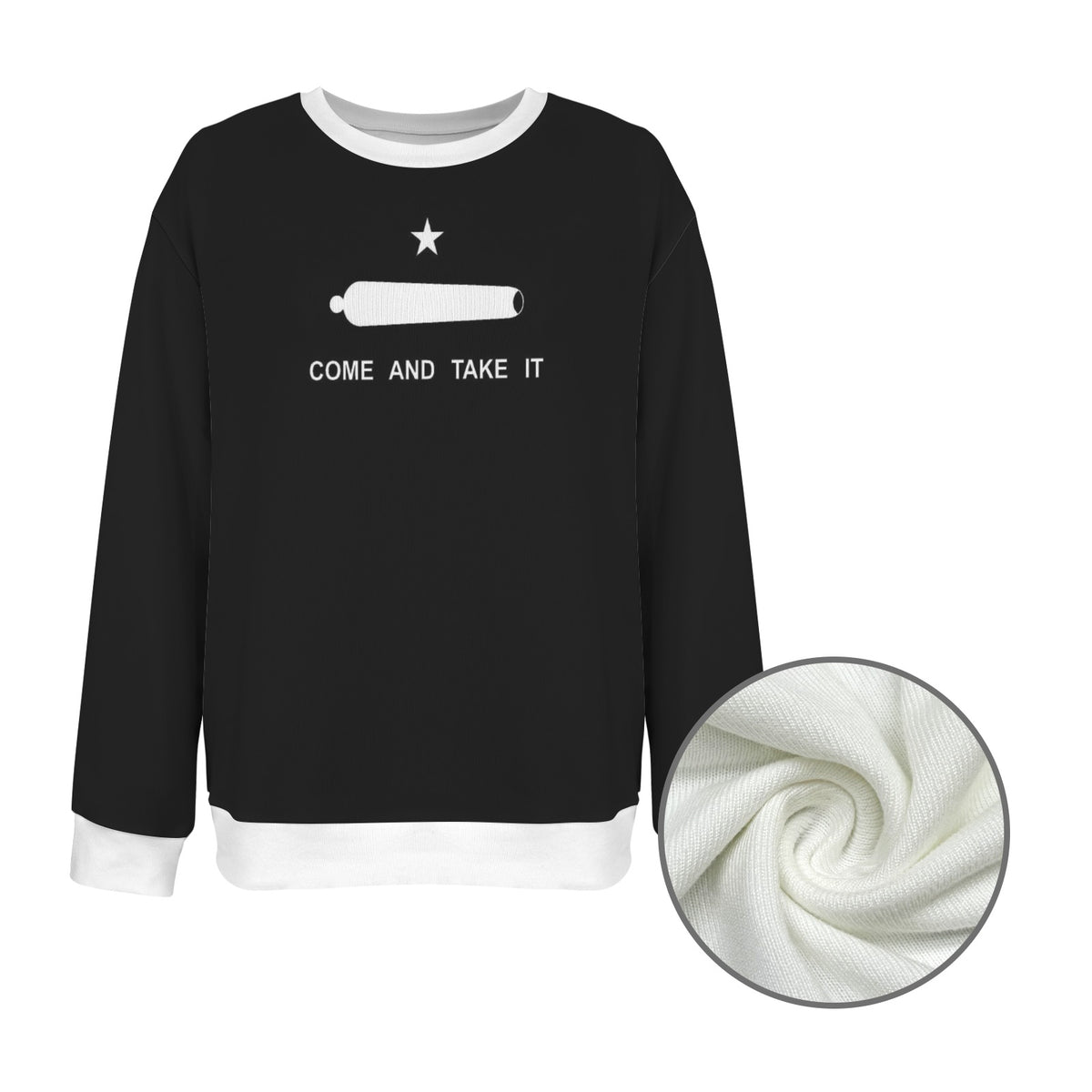 Come and Take It Flag Inspired Women's Crew Neck Sweater Printed in the USA