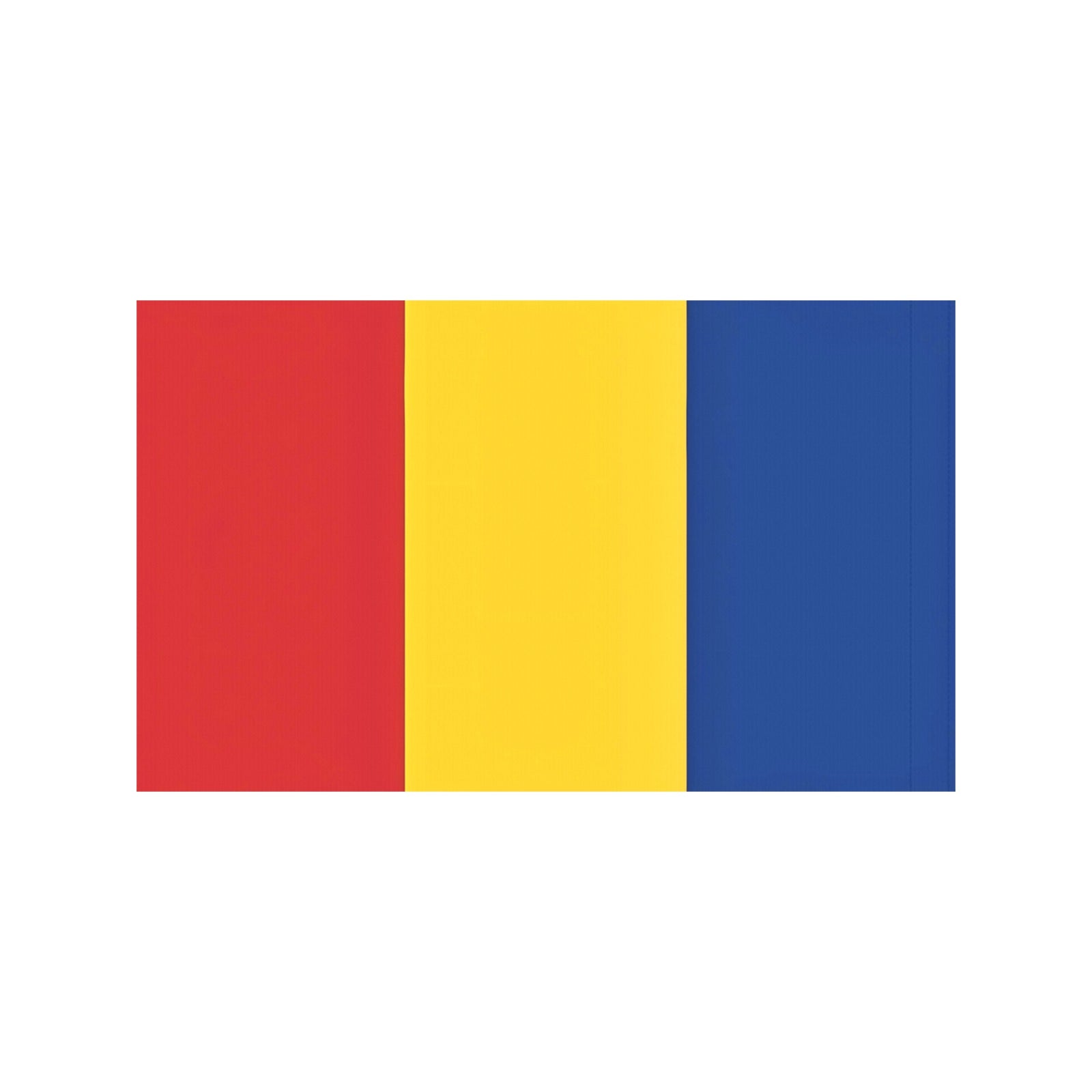 Luv My Flag: Vertical red, yellow, and blue stripes.