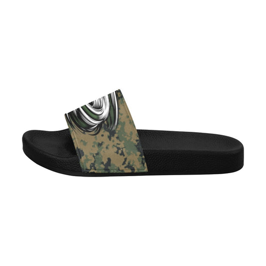 Thin Green Line Eagle on Digital Camo Women's Slide Sandals