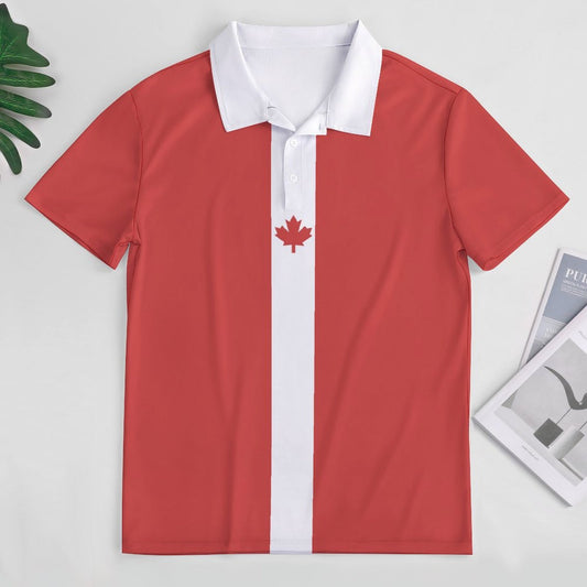 Canada Flag Inspired Women's Straight Fit Polo Shirt