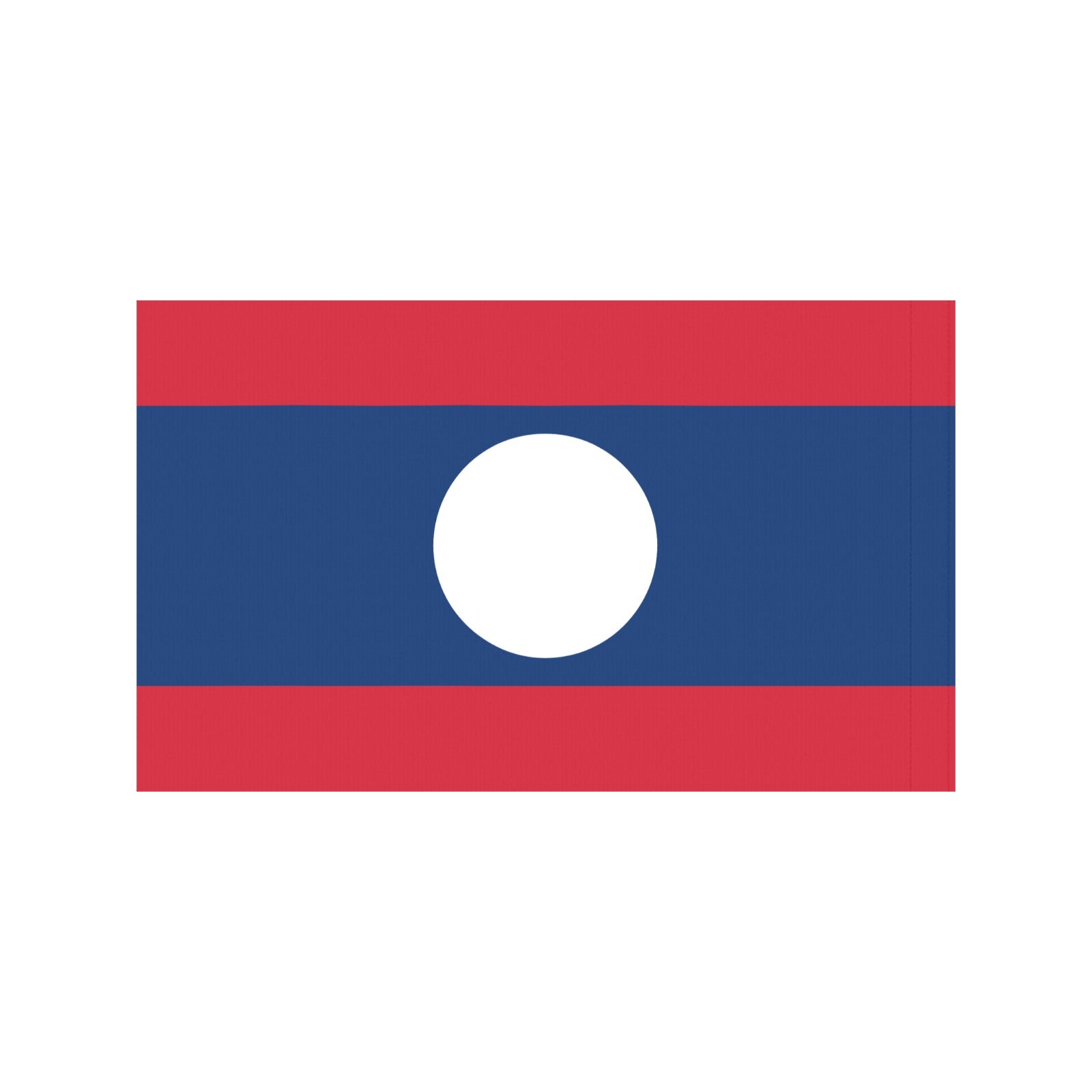 Luv My Flag: Laos flag with red, blue, white circle.