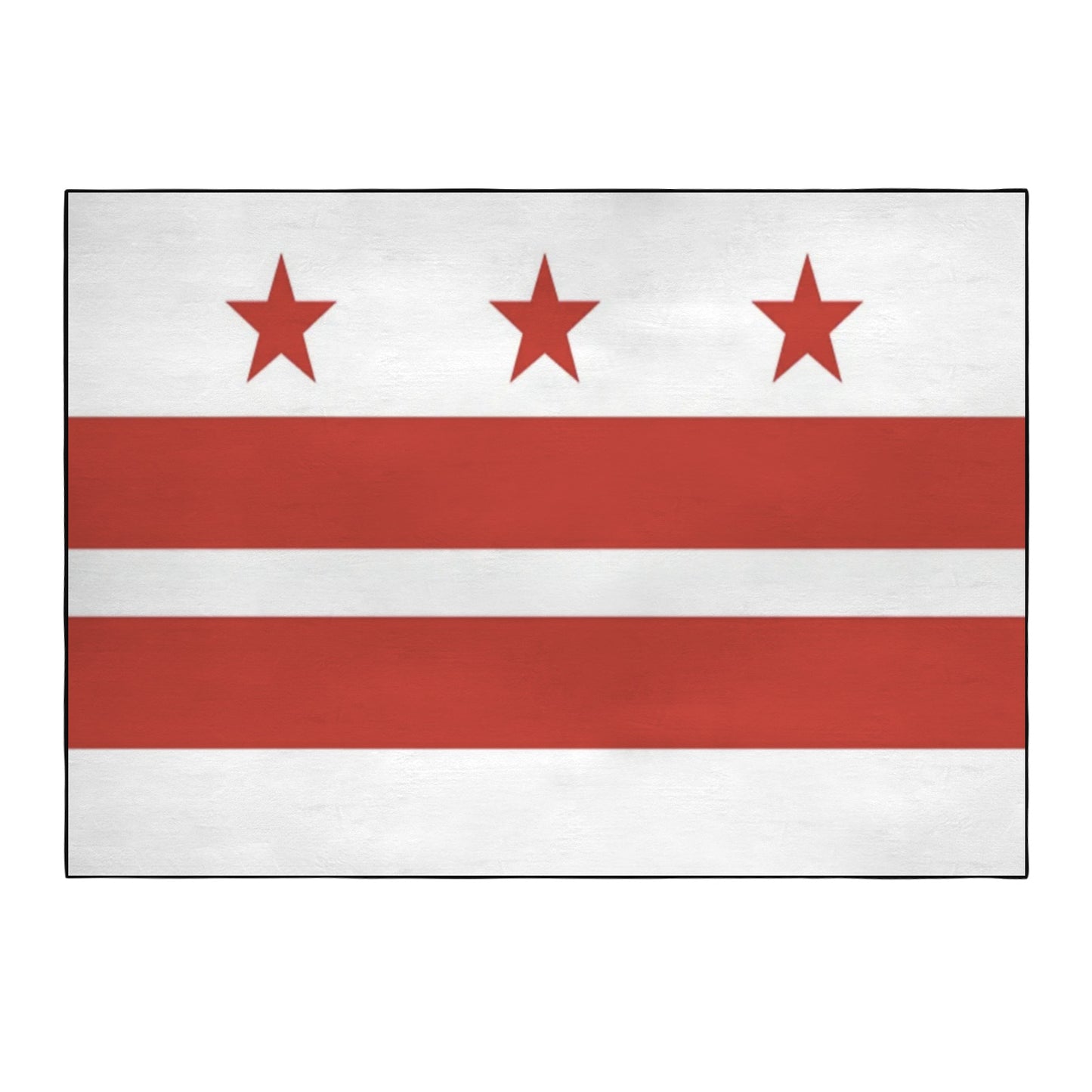 Washington D.C. Flag Inspired 84x60 Inch Area Rug with Black Binding (Made in the USA)