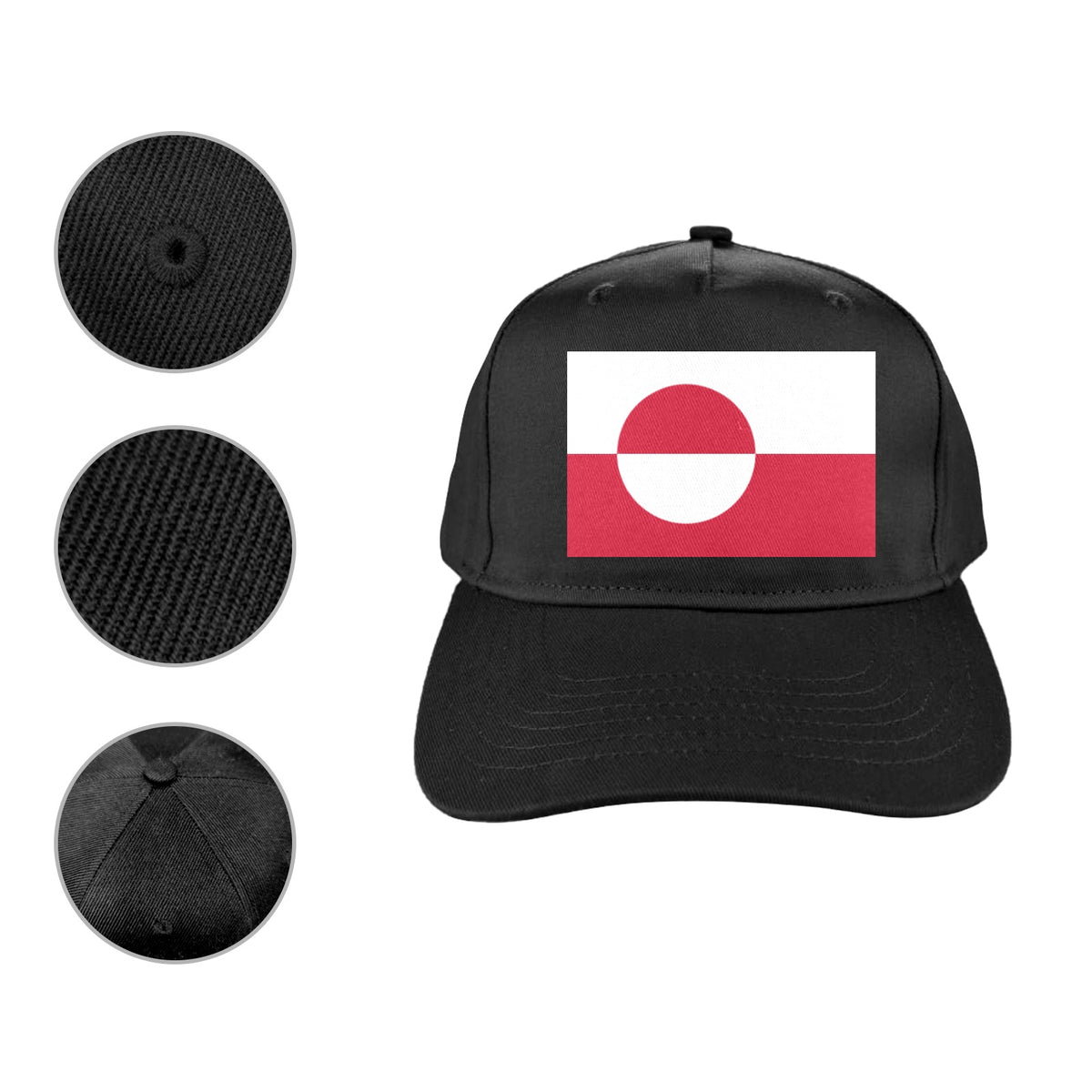 Greenland Flag Inspired Baseball Cap | Printed in the  USA