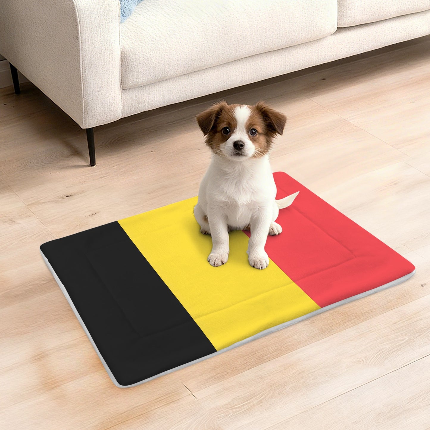 Belgium Flag Inspired Pet Mat 25x18inch (Made in the USA)