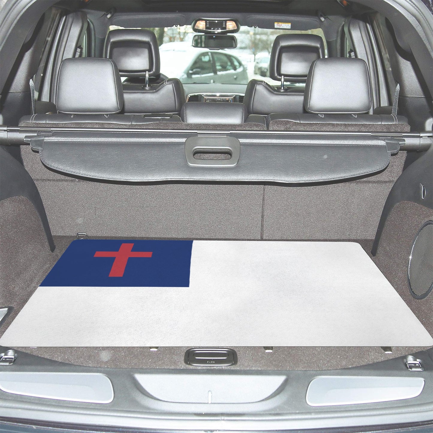 Christian Flag Inspired Car Trunk Mat 100 × 75 cm / 39.4 × 30 in Printed in the USA