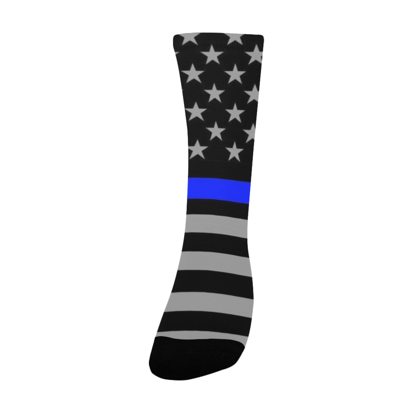 Thin Blue Line Flag Inspired (subdued) Women’s Custom Socks Made in the USA
