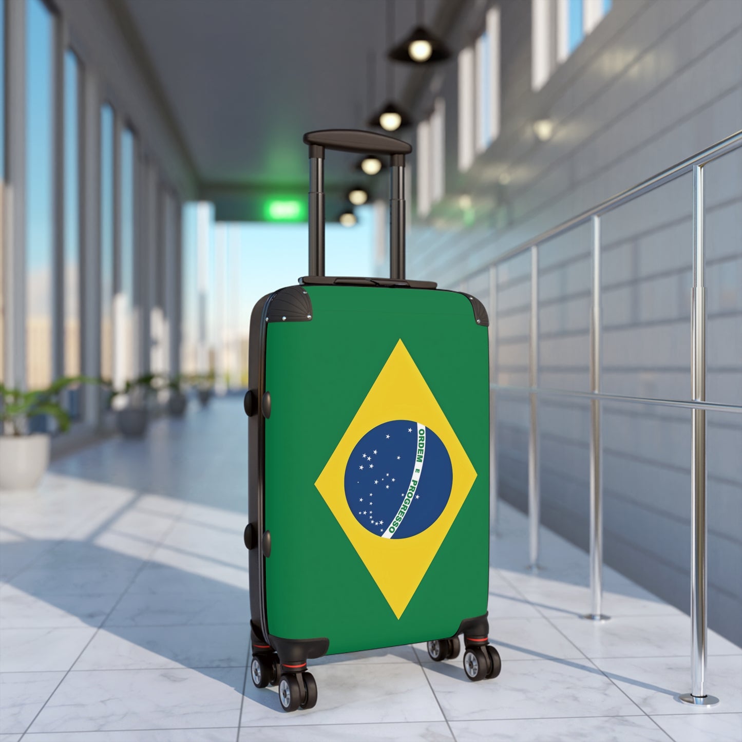 Brazil Flag Inspired Suitcase