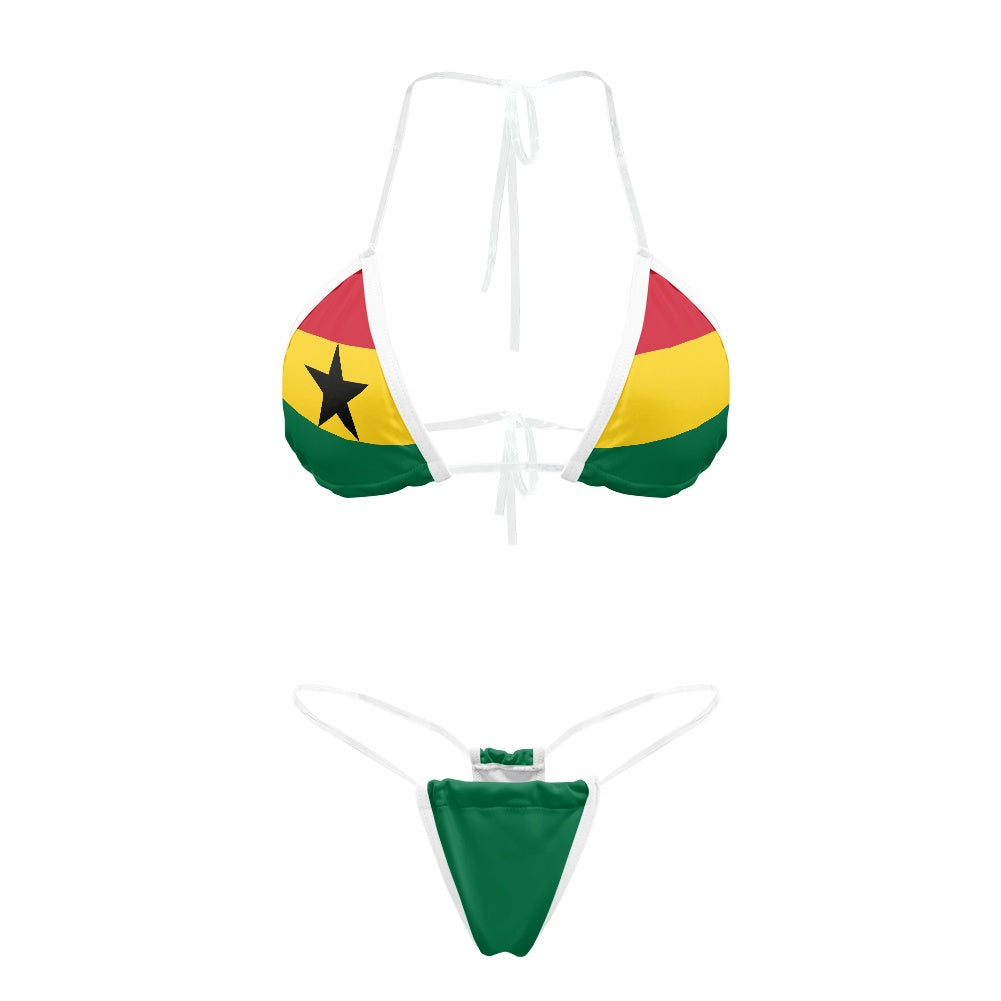 Ghana Flag Inspired Transparent String Bikini