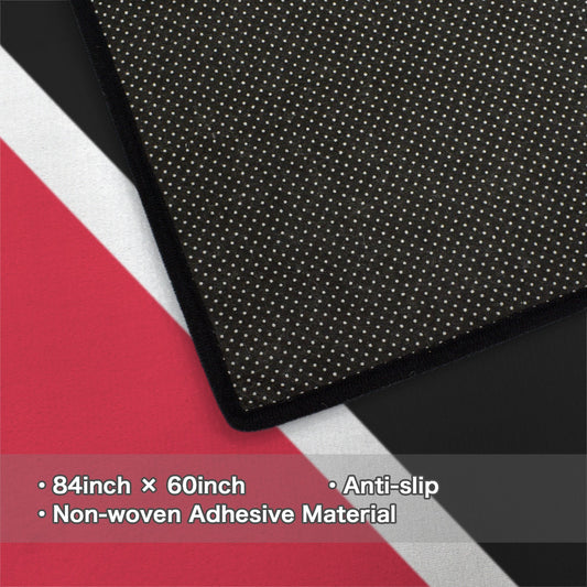 Trinidad and Tobago Flag Inspired 84x60 Inch Area Rug with Black Binding (Made in the USA)