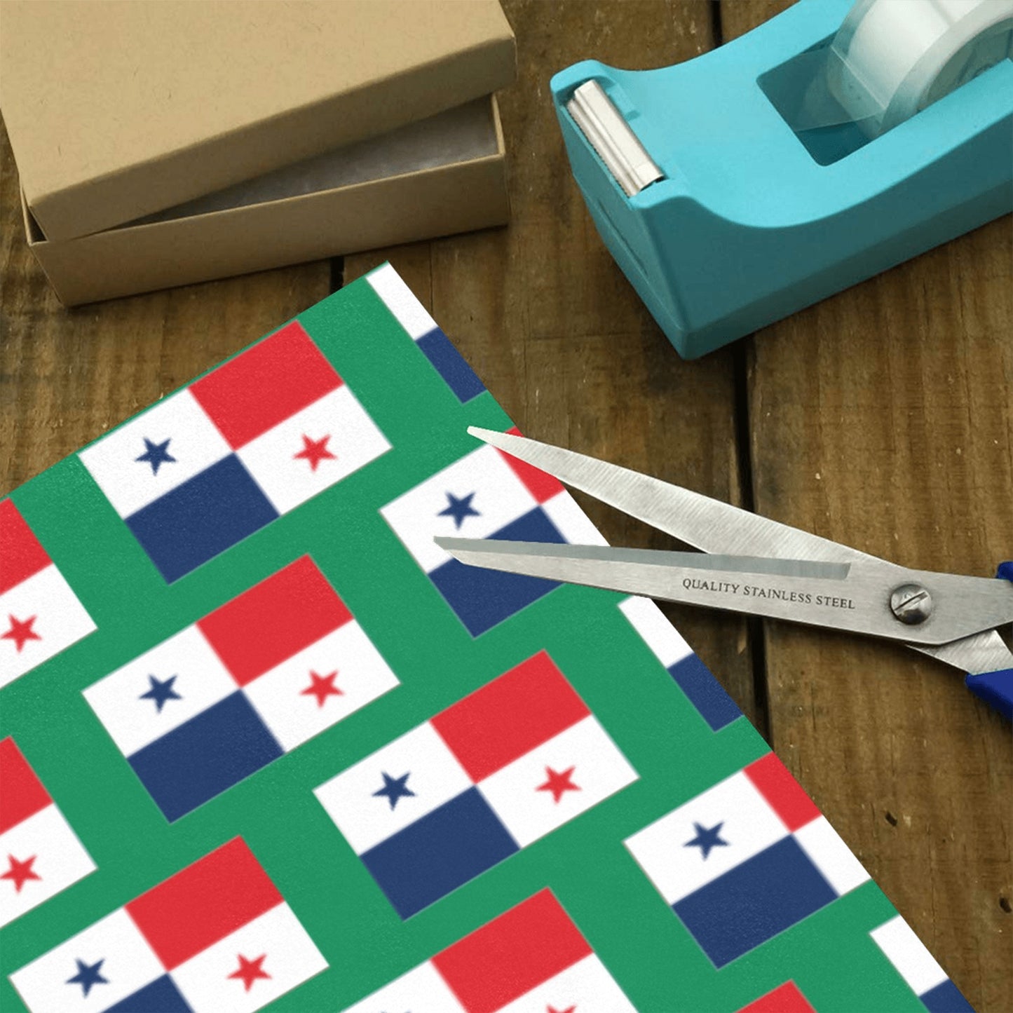 Panama Flag Custom Gift Wrapping Paper 58"x 22.5" (4 Rolls)