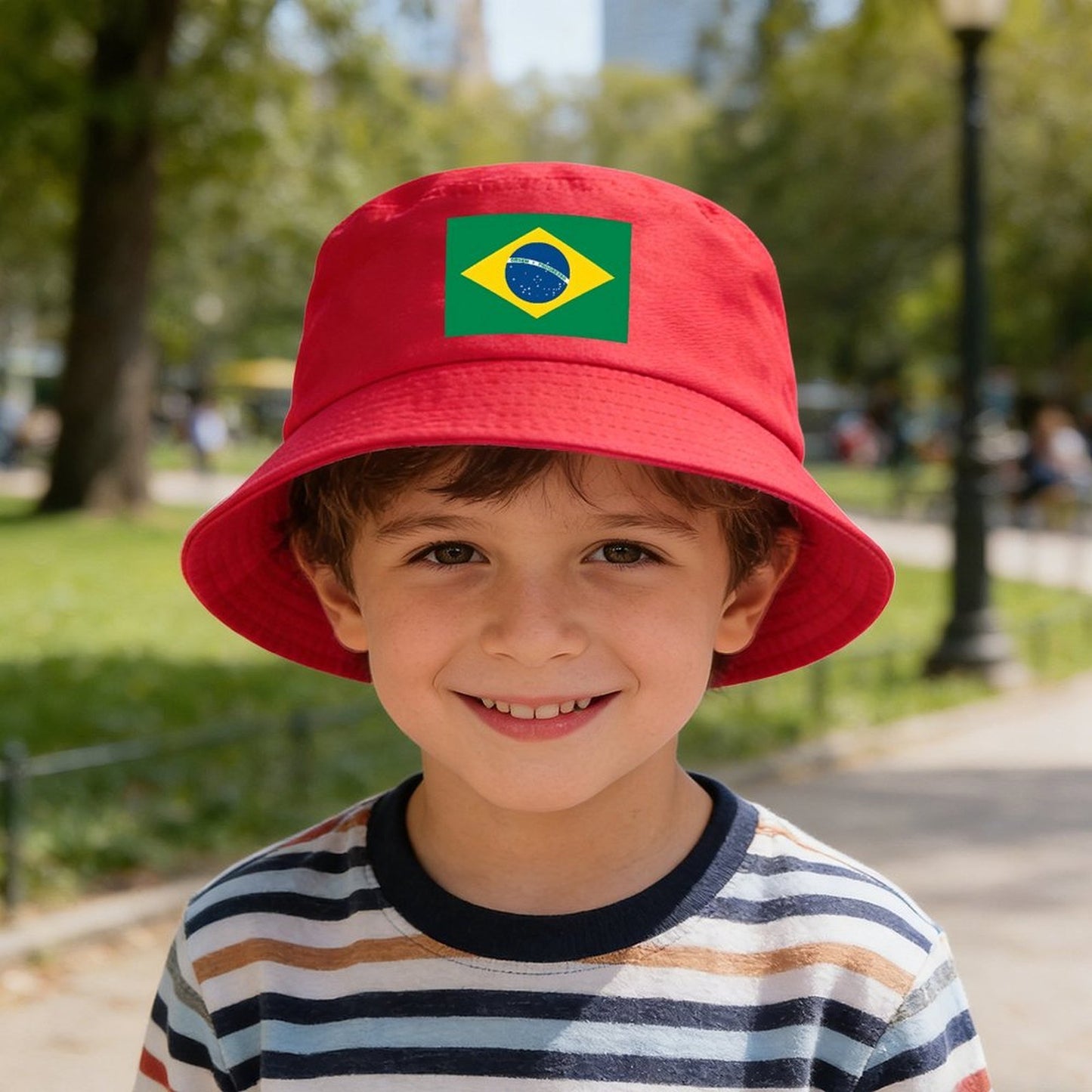 Brazil Flag Inspired Kids’ Bucket Hat | Ships from USA