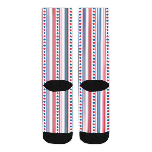 USA/American Flag Inspired Stars & Stripes Pattern Crew Socks | Ships from USA