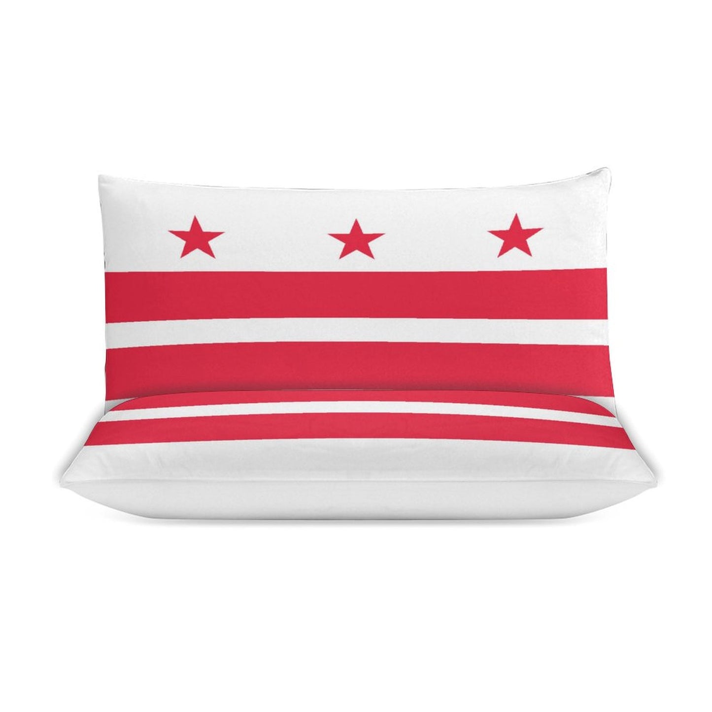 Washington D.C. Flag Inspired 3-Piece Bedding Set (1 Duvet Cover + 2 Pillow Shams) – 102"×90"