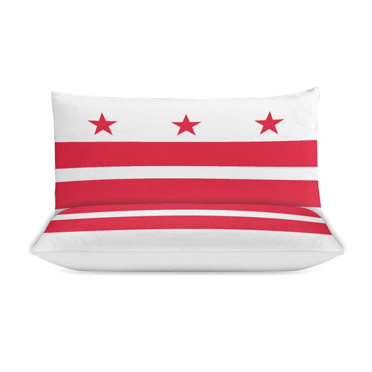Washington D.C. Flag Inspired 3-Piece Bedding Set (1 Duvet Cover + 2 Pillow Shams) – 102"×90"