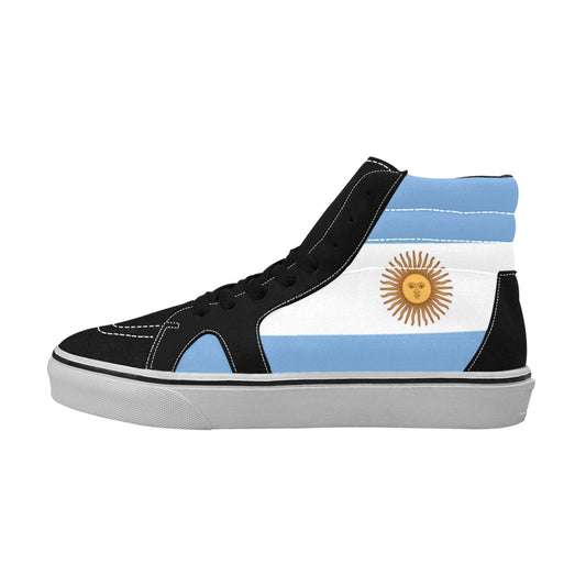 Argentina Flag Inspired Men's High Top Canvas Shoes