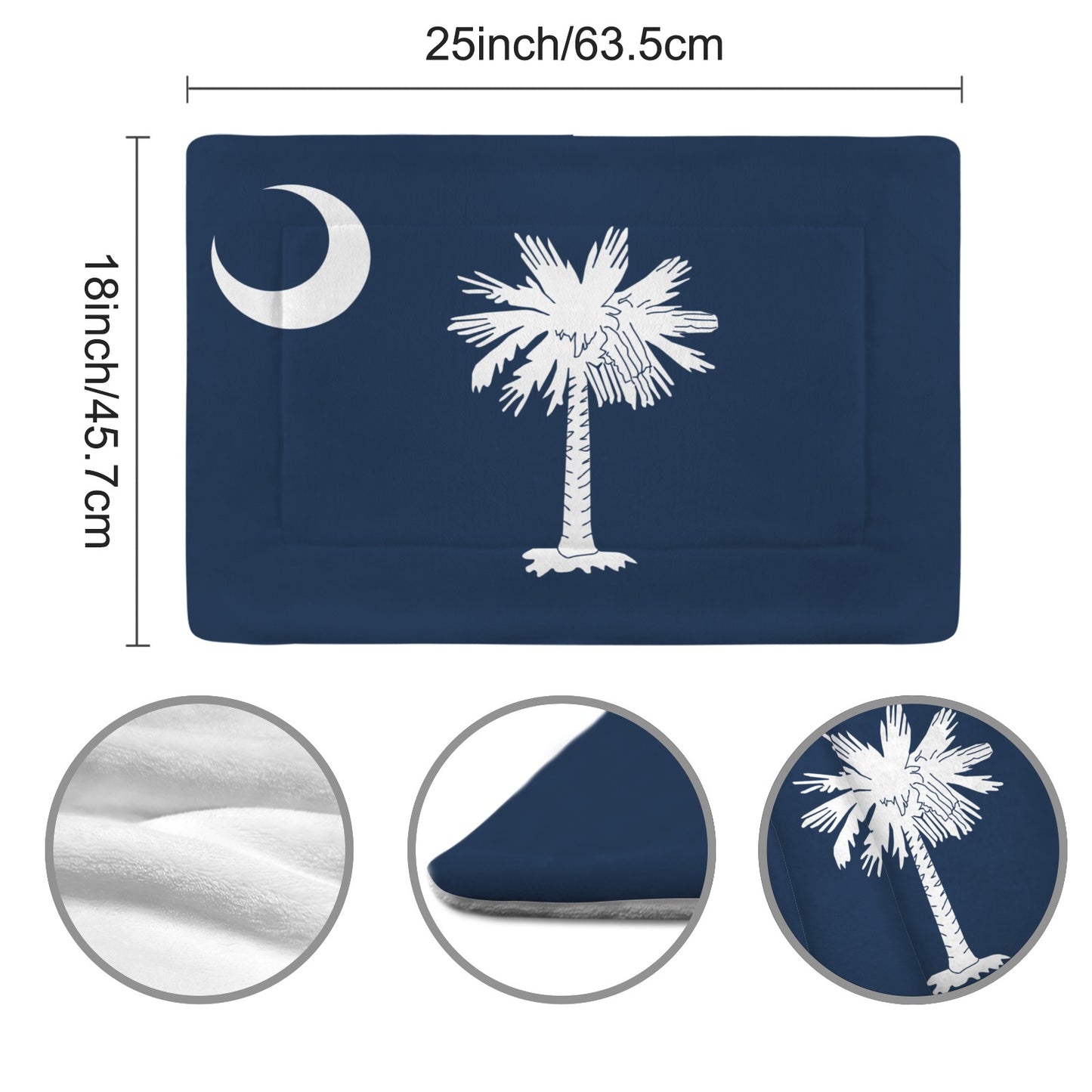 South Carolina Flag Inspired Pet Mat 25x18inch (Made in the USA)