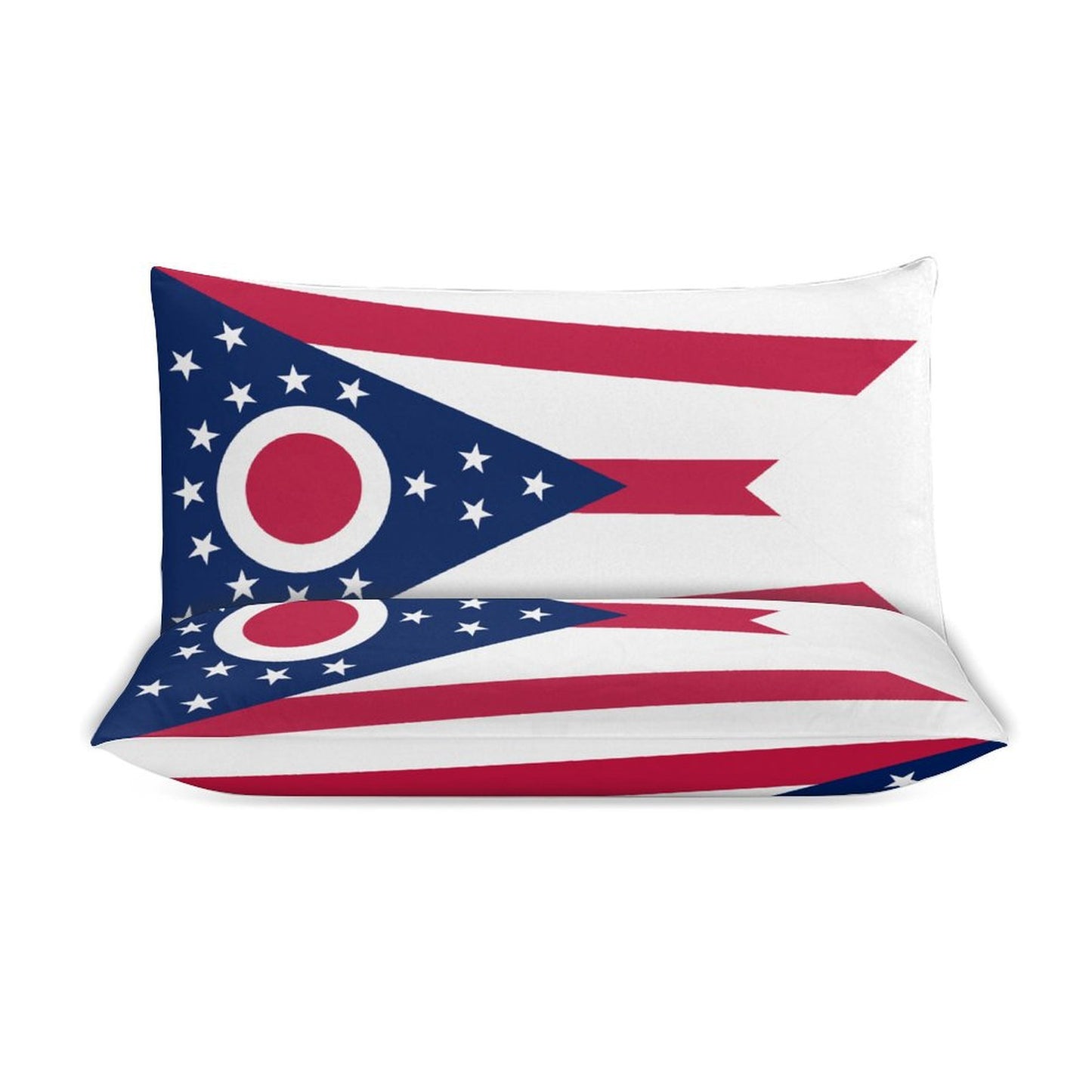 Ohio Flag Inspired 3-Piece Bedding Set (1 Duvet Cover + 2 Pillow Shams) – 102"×90"