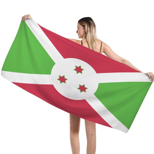 Burundi Flag Inspired Custom Bath Towel 29"x58"(Made in USA)