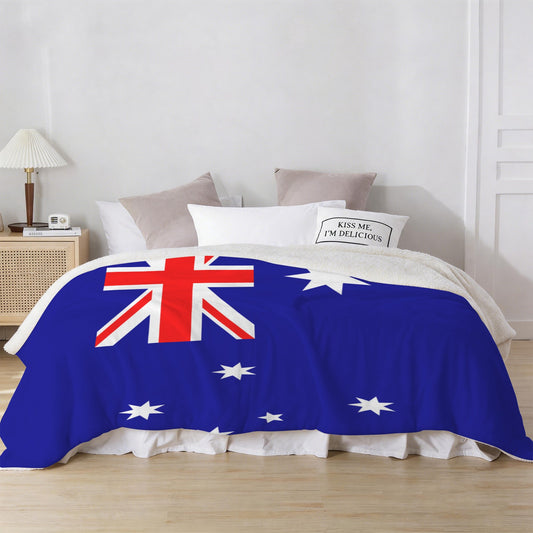 Australia Flag Inspired Sherpa Fleece Blanket 90" x 108" | Printed in the USA