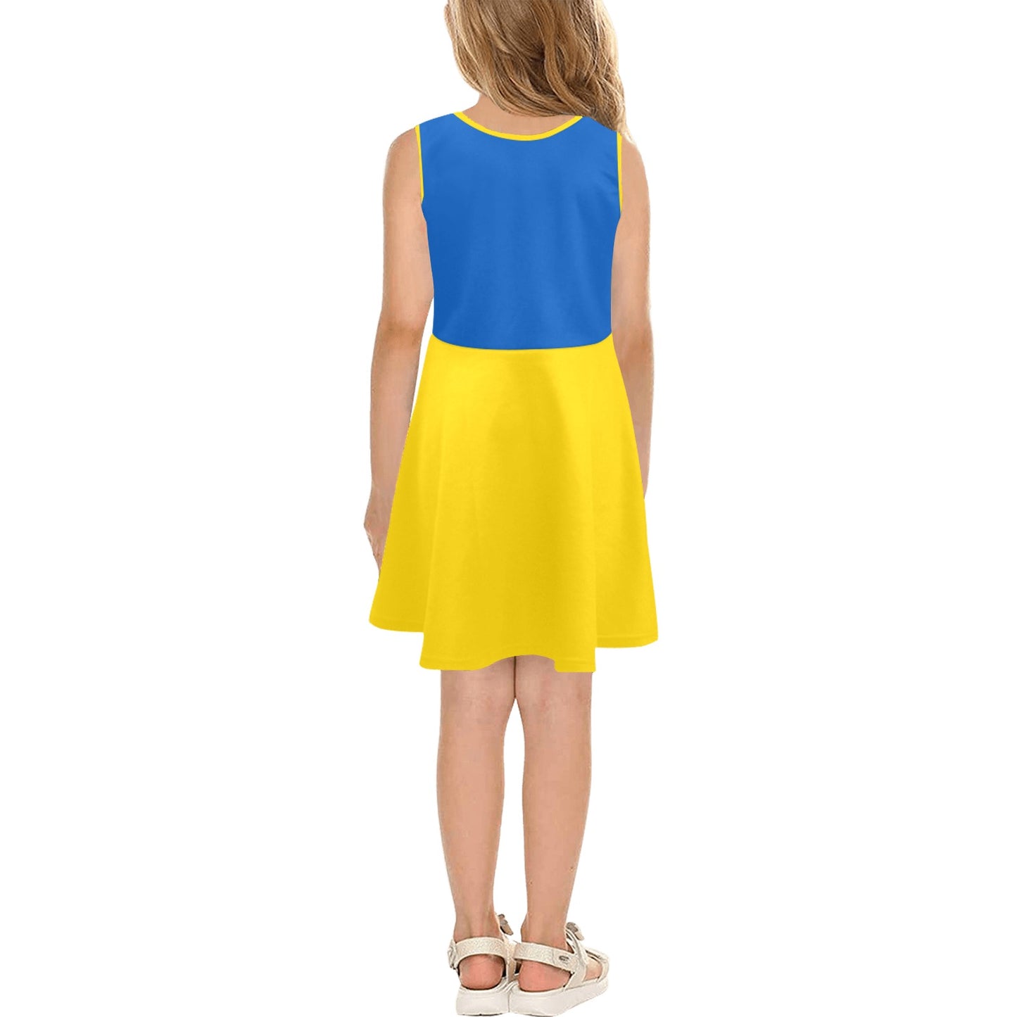 Ukraine Flag Inspired Girls' Sleeveless Sundress | Ships from USA